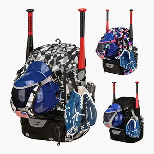 Baseball Equipment Backpack Multi-Functional Softball Training Storage Bag Large Capacity Outdoor Sports Backpack with Helmet & Bat Compartments for Enthusiasts