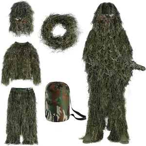 Ghillie Suit - 5 in 1 Ghillie Suit for Hunting, 3D Camouflage Suits for Unisex Adults & Youth, S/M/L/XL/XXL
