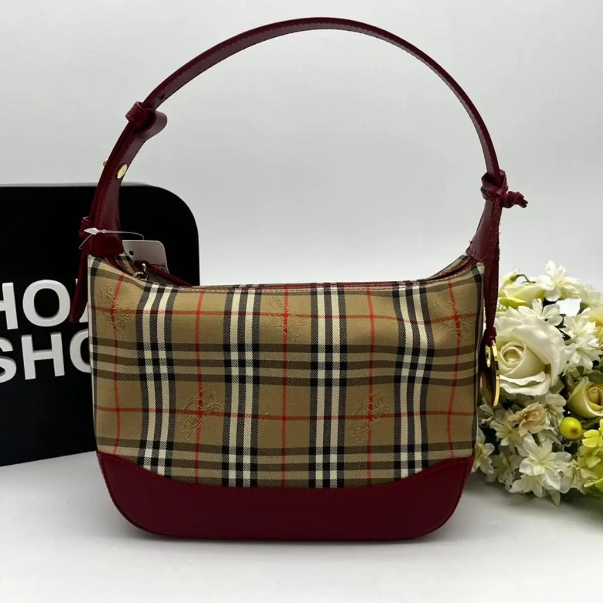 Pre-owned BURBERRY As Shown Shoulder Bags Vintage Check Shoulder Bag bb8936gr
