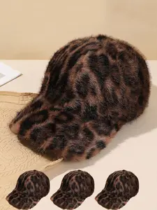 Leopard Print Sun Protection Baseball Cap, Casual Outdoor Warm Wind Shade Baseball Cap for Men & Women, Fashion Accessories for Daily Wear