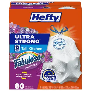 Hefty 13 Gallon Fabuloso Lavender Tall Kitchen Drawstring Bags