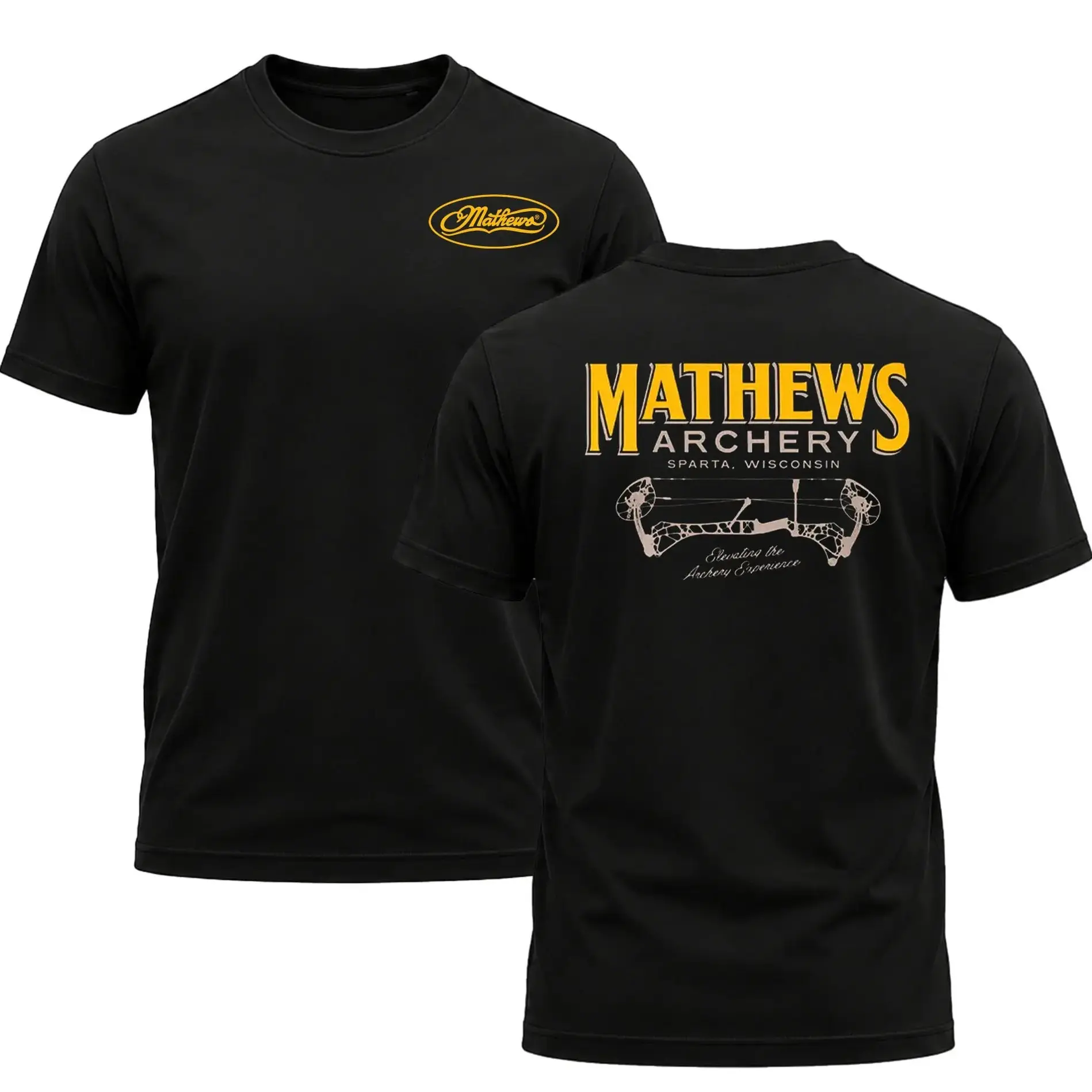 Mathews Hometown Men's Shirt, Hunting T-shirt, Crew Bowhunting Shirt, Deer Skull Archery Tee, Archery Tactical Gear, Unisex Short Sleeve Casual 100%, Outdoor Gift For Men, Made In USA.