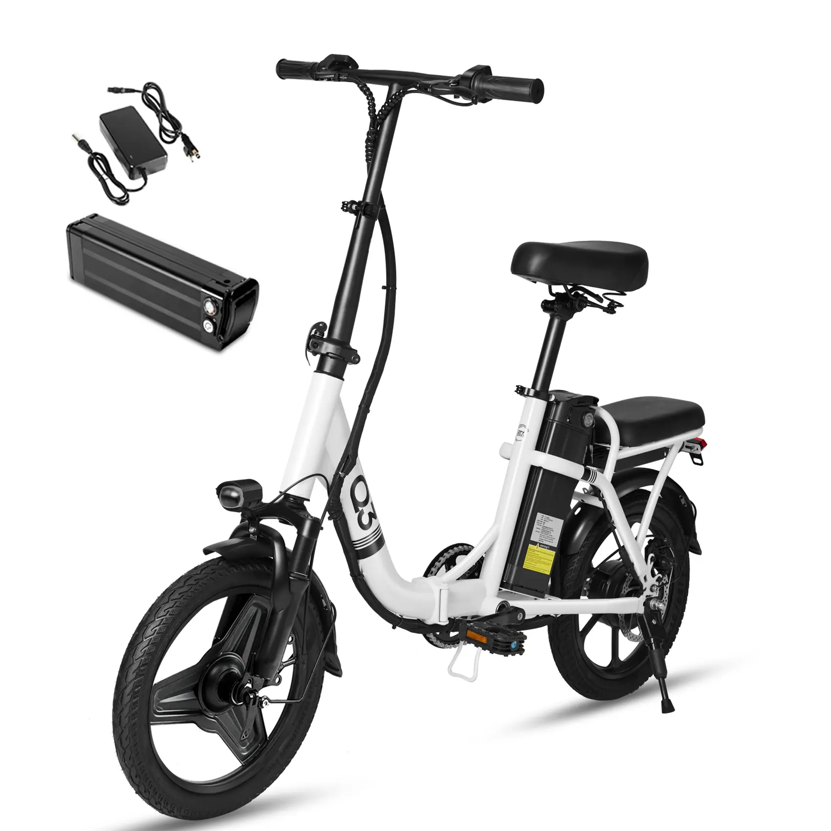 Electric Bike, Ebikes,Long-Range Endurance, 500W 48V 12Ah Battery 25MPH, 14" Folding Electric Bicycle,Multi-Shock Absorption, 3 Riding Modes, Commuting ebike, UL 2849 Certified,travel,backtoschool,RushReady2025 Disc Brakes