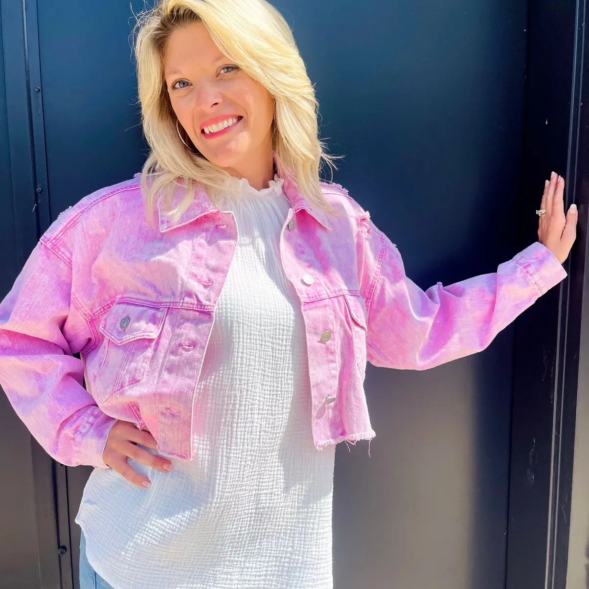 Pink Distressed Jacket
