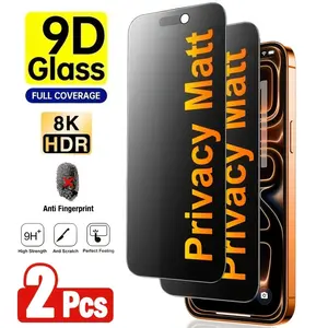 2-Pack Matte Privacy Tempered Glass Film, Compatible with iPhone 17 Pro Max/17 Air/16 Pro Max/15 Pro Max/14 Plus/13 Pro Max/12 Pro/11 Pro Max/XS Max, 9h Hardness, Full Coverage, Anti-Fingerprint