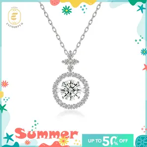 Moissanite 1ct Heartbeat of Light Halo Pendant Necklace Birthday Wedding Engagement Anniversary Valentine's Day Gift Daily Wear