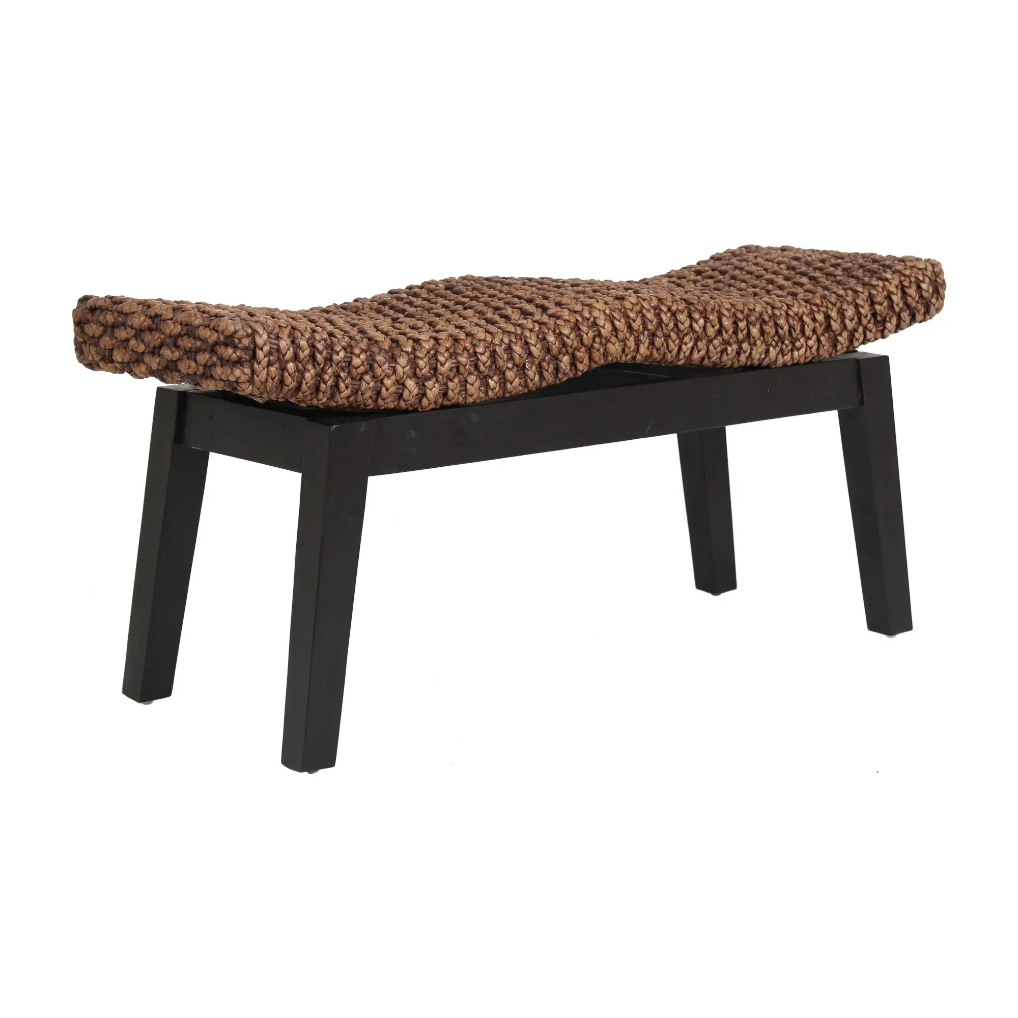 Myra Handwoven Rattan Wave Bench