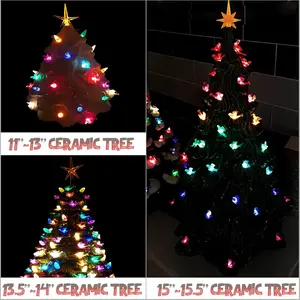 117Pcs Ceramic Christmas Tree Red Cardinal Bird Replacement Lights Bulbs and 1 Angel/3Stars Topper Ornament for Ceramic Tree Décor Medium Plastic Pegs