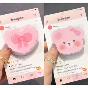 Cute Pink Ribbon Magsafe Phone Grip - Magnetic Pop Socket & Kickstand - Gift for Her