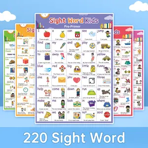 High Frequency Word Recognition Posters for Toddlers, Essential Vocabulary Building for English Learners, Fun Graphic Design for Early Education, Visual Learning Tools, Alphabet Learning Chart