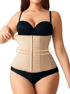 Women's Invisible Seamless Smooth Shapewear Waist Cincher, Four Steel Bone Support Abdominal Corset, Adjustable Three Rows Buckles Postpartum Body Repair Belt