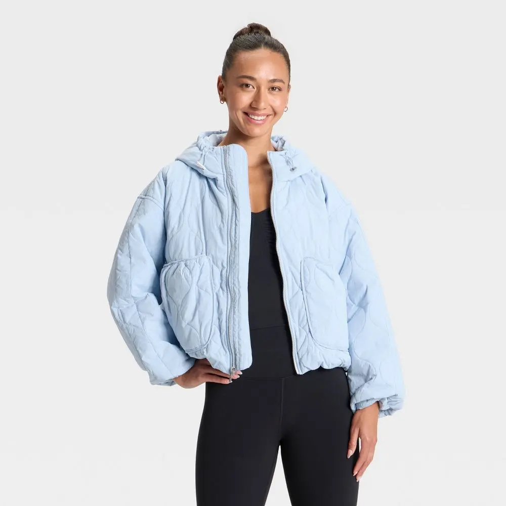 Women's Quilted Hooded Jacket - All In Motion Women's Quilted Hooded Jacket - All In Motion