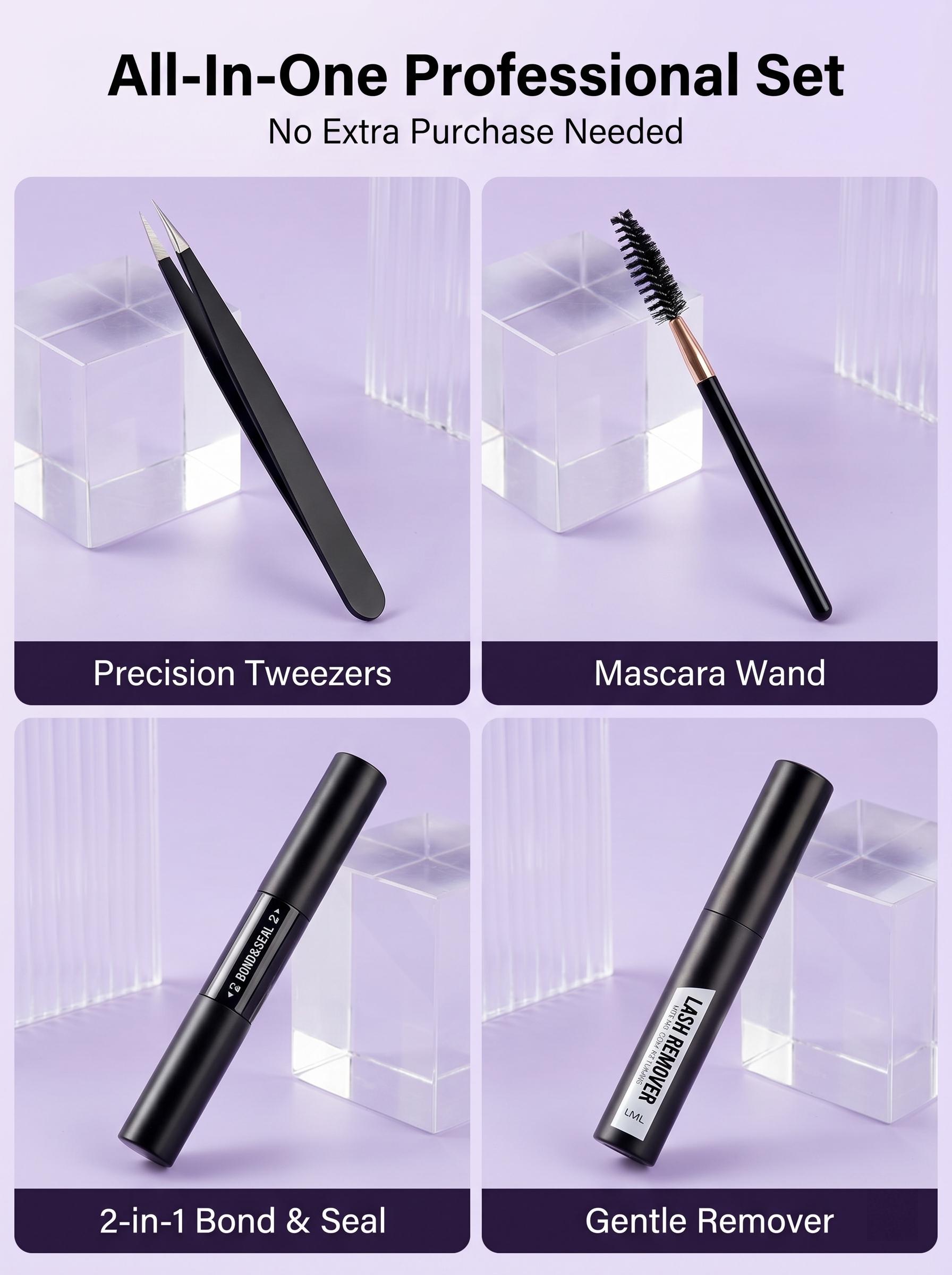 D-Curl Cluster Lashes, 300D Fluffy Wispy Lightweight Plant Fiber DIY Eyelash Extensions, Easy Application & Natural Look for Beginners, Lash Cluster
