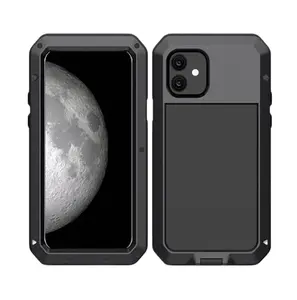 Full Coverage Aluminum Alloy Metal Armor Phone Case, Sliding Camera Lens Cover Shockproof Rugged Protective Cover Compatible with iPhone 12 13 14 15 16 17 Pro Max rugged anti-collision edge design for outdoor use.