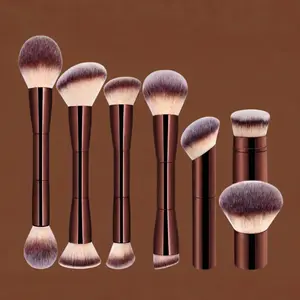 Makeup Brush Set, 7-Count Ergonomic Cosmetic Brushes for Blush, Contour, Highlighter and Concealer, Makeup Blending Brushes and Professional Facial Detailing Tools for Women and Girls