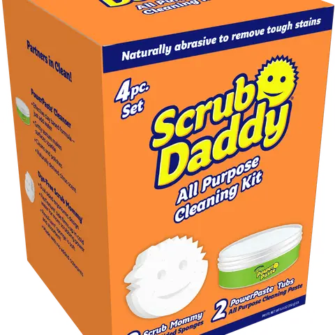 Scrub Daddy All Purpose Cleaning Kit with 2 Tubs of Power Paste and 2 Scrub Mommy Dual Sided Sponges