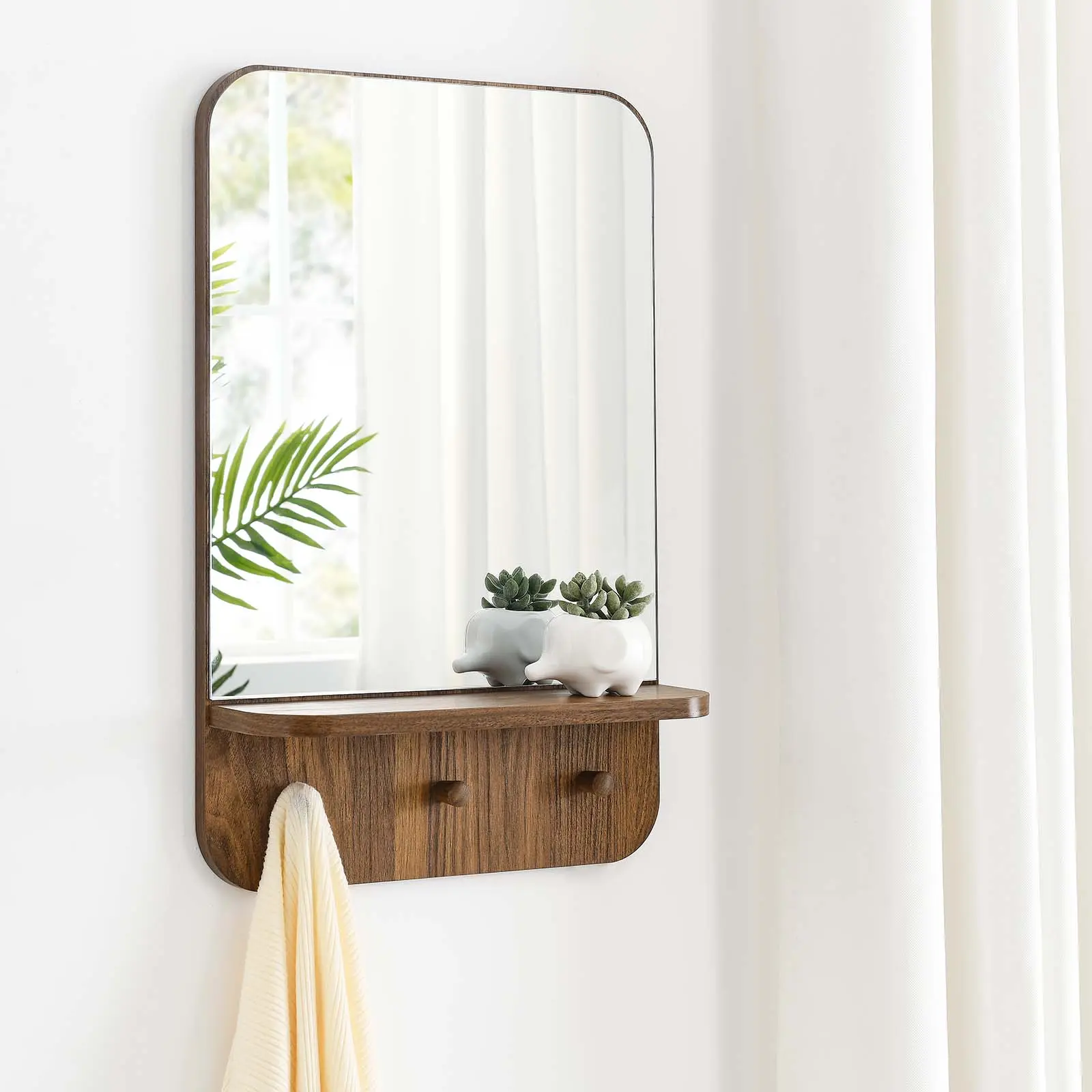 Modway Lumina Mirror in Walnut