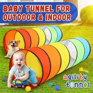 Kids Play Tunnel Tent for Toddlers, Colorful Pop Up Crawl Tunnel Toy for Baby or Pet with Breathable Mesh, Collapsible Gift for Boy and Girl Play Tunnel Indoor and Outdoor Game