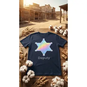 Deputy Holographic Badge Organic T-Shirt | Cowboy Renaissance