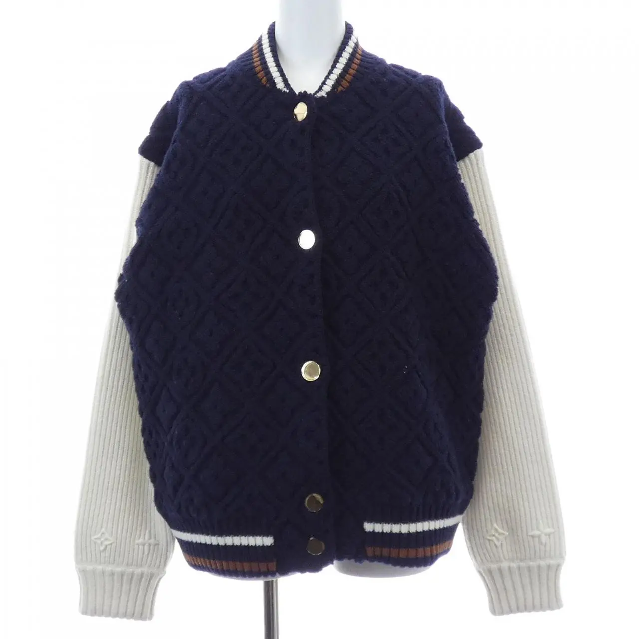 Pre-owned Louis Vuitton Cashmere Small Leather Goods LV SKI Monogram Towel Ring Varsity Jacket Jacket