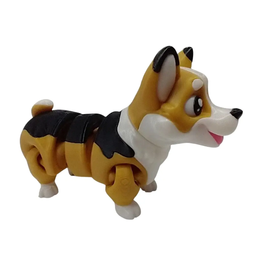 BS208Creations Traditional Artistic Animal Design 3D Printed Movable Adjustable Articulating Corgi Dog Collectible Figurine - Collectible Home Decor, Home Supplies Ornaments for Dresser, Desktop