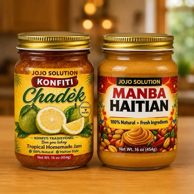 Jojo Solution Konfiti Chadèk & Manba Haitian Combo Snack, 16oz Plant-Based Gluten-Free Treat Great for Outdoor Travel, Family Gatherings