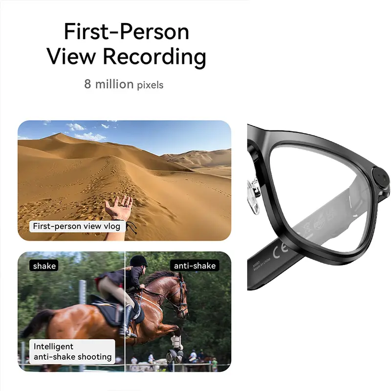 Multifunctional Wireless Smart Glasses with Camera - 8MP Photochromic ...