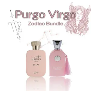Rasasi Purgo Virgo VIRGO Zodiac Multi-Pack Bundle - Delilah + Hawas Eclat Refined Eau De Parfum, Perfectionist Women's Fragrance, 100 ML-3.4 oz, Fruity Jasmine Musk Notes