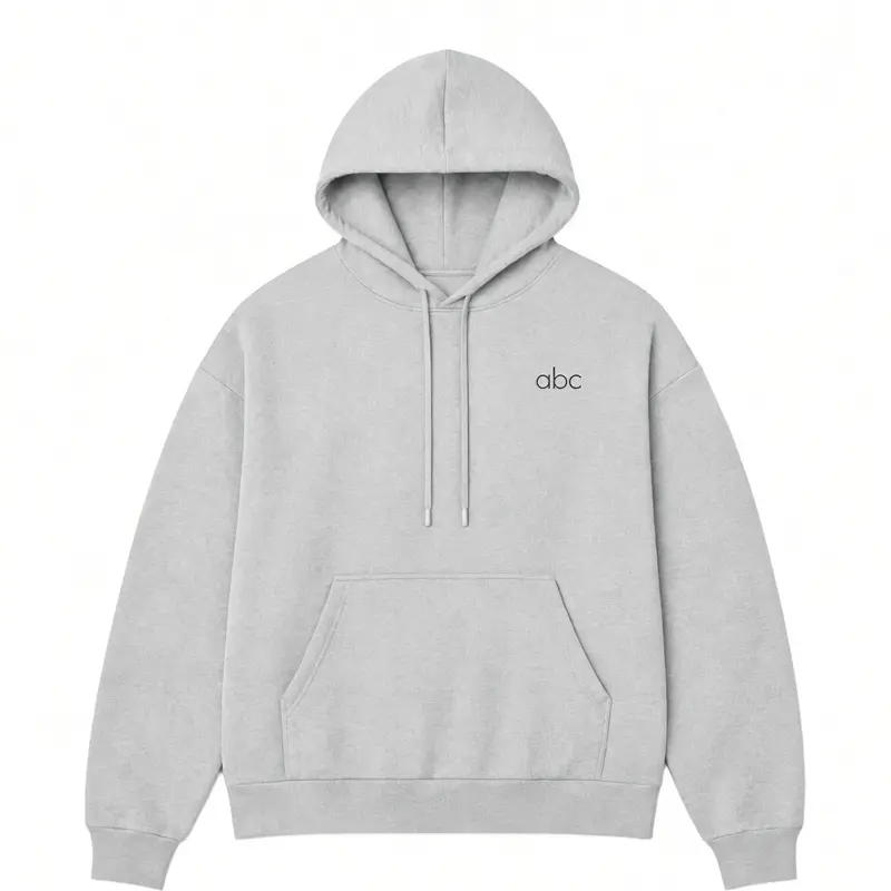 Light grey casual abc hoodie