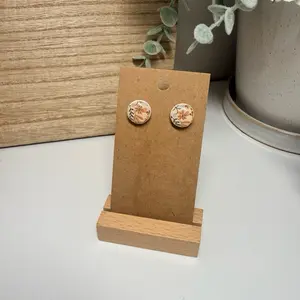 Polymer Clay Stud Earrings Resin Coated Handcrafted Fashion Jewelry for Women