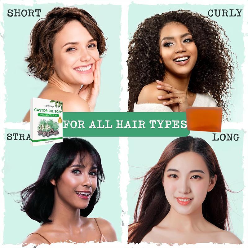 4PCS/2pcs Castor Oil Hair Strengthening Shampoo Bars – Natural Vegan Solid Shampoo for Regrowth, Moisturizes & Revitalizes Thinning Hair, Men & Women, Perfect Gifts