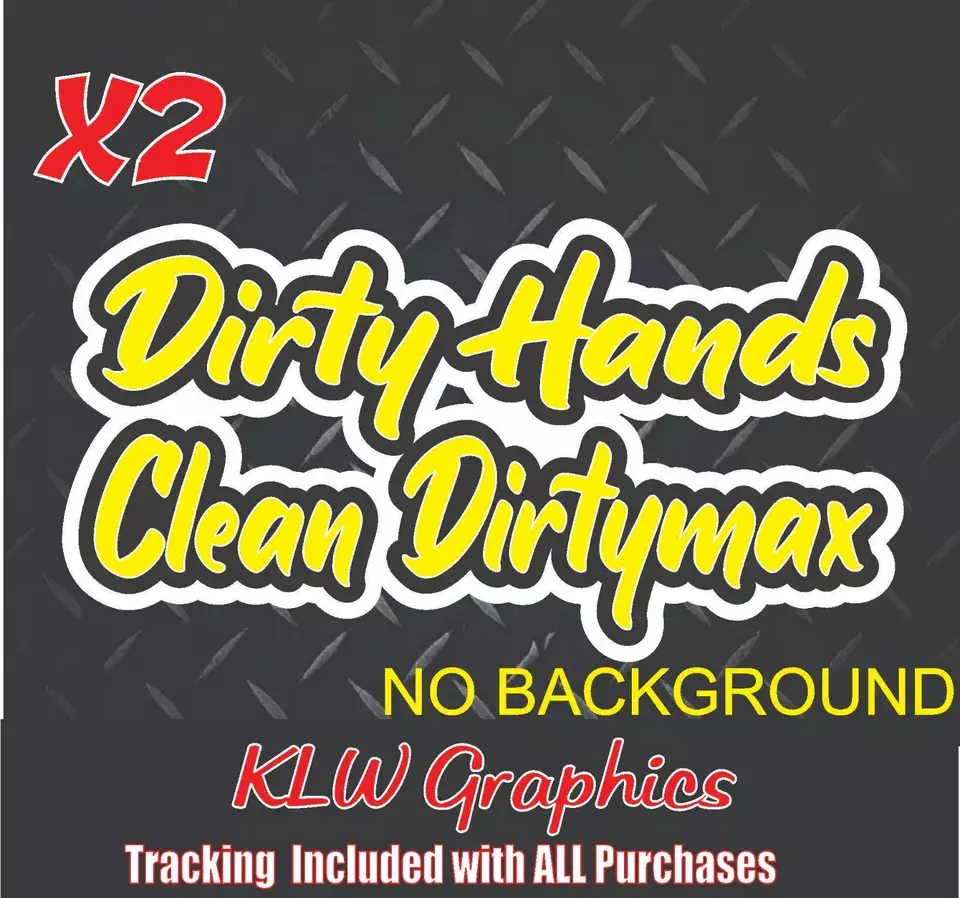 Dirtymax Duramax Dirty Hands Clean Yellow Black White Full Color Decal Sticker Turbo Diesel Truck Crew Cab 6.6