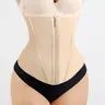 FeelinGirl High Compression 15 Built-in Steel Bone Waist Trainer Shapewear Belts Double-layer compression Womenswear Zipper Comfort Front and back curved design