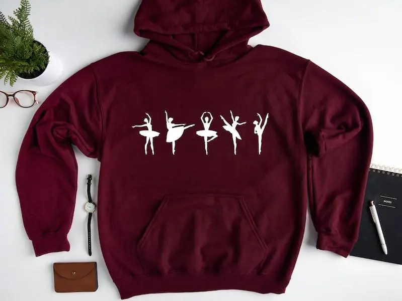 Girls Ballet Hoodie, Ballet Hoodie, Dance Sweatshirt, Gift For Dancer