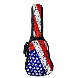 ChromaCast USA Flag Graphic Multi-Pocket 3/4 Size Acoustic Guitar Bag