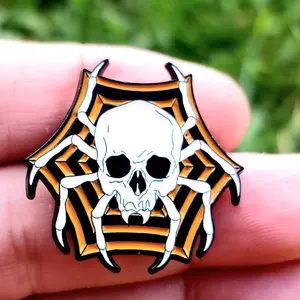 spider Skull horror hot pin