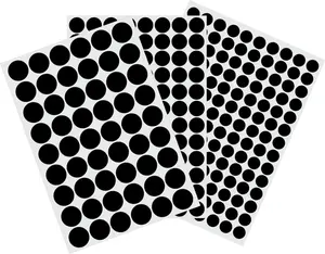 3 Sheets 290 Pcs Screw Hole Cover Stickers, 12 mm/15 mm/21 mm Black Screw Covers Self-Adhesive Caps Wood Stickers for Furniture (Black)