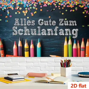 Back To School Theme Backdrop, Colorful Pencil & Blackboard Pattern Background Cloth, Party Decoration Supplies for Home Living Room Bedroom Outdoor, Banners