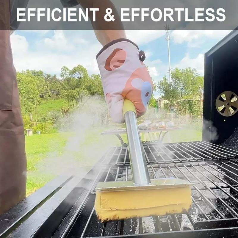 Grill Brush Bristle Free Grill Cleaner Brush with Scraper No Wire Brush Bristle Free Safe Grill Brush for Outdoor Grill BBQ Scraper for Grill Brush Safe Grill Sponge Wire Free Grill Steam Brush