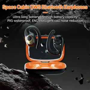 Automatic noise cancellation wireless 5.3 semi in ear headphones, advanced sound effects HiFi stereo, intelligent touch control, no delay stable connection for fast transmission, 48 hour playback time, suitable for iPhone/Android Audio Electronic