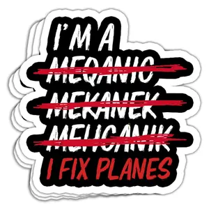 I Fix Planes Funny Aircraft Mechanic Sticker - Airplane Pilot Aviation Gifts, Maintenance Decals for Laptop, Water Bottle, Car, Window Decoration 9H9