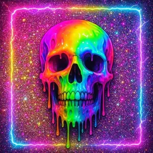 5D DIY Full Drill Round Diamond Painting - Diamond Art Kit Diamond Art Tools Rainbow, Starlight, Canvas - Home Decor, Perfect for Halloween and Christmas, Independence Day, Birthdays and Anniversary Gifts, Handcraft, Diy Craft Supplies