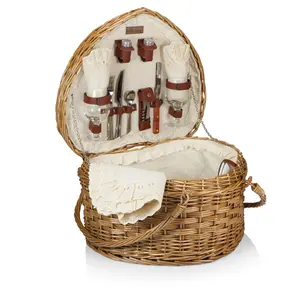 Heart Picnic Basket, (Antique White)