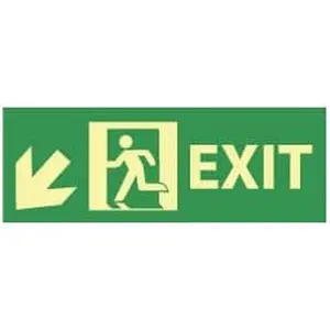 AccuformNMC Glow-in-the-Dark Plastic Exit Sign, 14in Wide, 5in High, Model GL309R