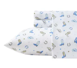 Wrangler Rodeo Star White/Blue Microfiber Full Sheet Set