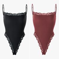 2pcs Bodysuit(Black/Redwood)