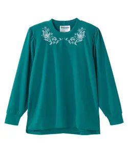 Women's Open Back Long Sleeve Embroidered Sweatshirt