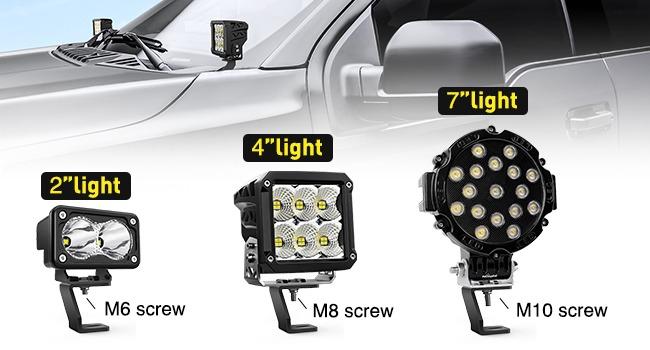 Nilight Ditch Light Bracket Hood Mount Brackets for Front A-Pillar Auxiliary Offroad LED Pod Lights Work Lighting on F150 Raptor 2017-2023 F-150 2015-2023