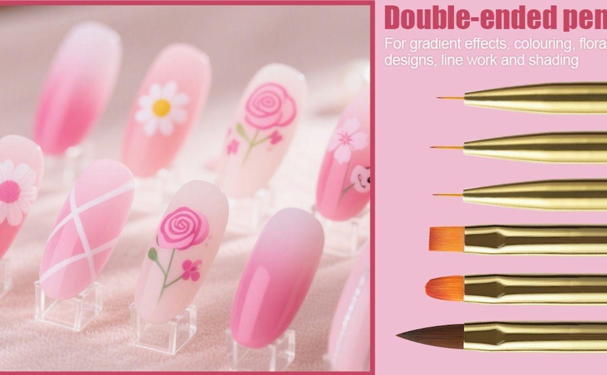 Nail Dotting Tools 32PCS Double-ended Nail Art Brushes Kit Nail Art Gel Polish Liner Brushes Design Pen For Nail Drawing And Nail Paint Brushes Small Detail Brushes