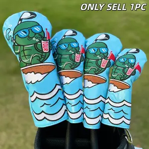 Surfing Turtle Design Golf Club Head Cover, Protective Golf Wood Head Cover, Perfect Gift for Golf Enthusiasts, Suitable for Men and Women, Golf Accessories